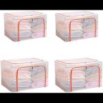 G MALL Storage Box Transparent Storage Box Quilt | Books | Toys | Jackets | Clothes Multipurpose Storage Box Folding Wardrobe PVC or Nylon Fabric Extra Large Storage Bag. (2)