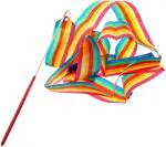 TIPTOP DECORATION Rainbow Dancing Ribbon Streamer Stick (1 Piece) (Bhari)