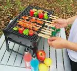 KT ENTERPRISE Portable Outdoor Barbeque Grill Toaster Charcoal BBQ Grill Oven Black Carbon Steel