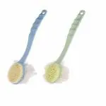 KitchenFest Nylon Bristle Loofah Bath Brush with Handle for Refreshing & Relaxing Shower Bath, 2 Pcs (Multicolor)