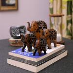 White Fortuity Handmade Elephant for Home Decor, Handicraft Gift Showpiece Figurine for Living Room | Meenakari Vastu Item | Diwali Gift for Table, Bedroom, Office Decor Set of 5 (Jalidar Elephant)