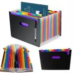 Kartunbox Multicolor Plastic 24 Pocket Expanding File Folder With Cover