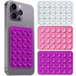 Lumber home and kitchen Silicone Suction Phone Case Mount, Adhesive kitchen Phone Accessory Compatible with iPhone and Android, Mirror/Shower/Phone Holder for Videos, Reels and Selfies (Pack of 2)