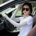 Prospo White Cooling Arm Sleeves for Girls