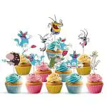 Zyozique 10 pcs Oggy & the Cockroaches Cupcake Toppers Birthday Cake Decorations for Oggy & the Cockroaches Themed Birthday Party Decorations Baby Shower Supplies and favors Cupcake Topper