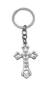 Fine Blessings 7 Stone Cross Keychain