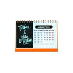 ESCAPER Today I Will Be Positive Motivational Desk Calendar 2024 with Quotes (Pack of 2 Units) 12 Monthly Pages with Thick Paper Twin-Wire Binding Table Calendar 2024 (A5 Size, 8.5