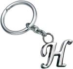 Blue Aura Mismil Silver Metal Alphabet Letter H Keychain Keyring H Letter Key Chain