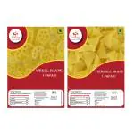 SoftArt Home Made Triangle Papad Fryums, and Multicolor Wheel Shape Fryums(50g Each)