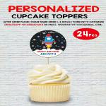 WoW Party Studio Personalized Happy Birthday Decorations Cake Toppers Set for Boys, Kids Parties/1st, First Bday Decorations/Girls, with Birthday Boy / Girl Name