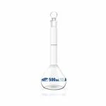 Omsons Glassware Volumetric Flask 500 ML Capacity | Neck Size 19/26 | Made of Borosilicate Glass 3.3 | Low Exp. | Pack of 1 Piece