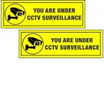 Craft Qila You are under CCTV Surveillance P (Pack of 2) Safety & Warning Sign Board (3.5x11 Inch)