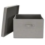 KARTUNBOX Foldable Square Cotton Cloth Organizer Box (43 X 30 X 4 Cm) (Set Of 2)