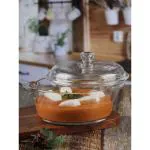 Goodhomes Glass Serving Casserole Bowl with Lid 1000 ML