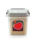 WIAA Storage Container For Rise Grain Cereals Flour Atta & Foods Bulk Storage Drum (18 Liter, Grey)