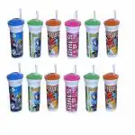 Kartual Return Gift For Kids Birthday Party | Sipper With Flexible Straw for Drinking Milk, Juice, Water (Pack of 12, Yellow)