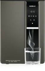 Havells Gracia Alkaline max Water Purifier (Black), RO+UV+UV LED Alkaline, Hot, Warm & Ambient Water, Copper+Zinc+Minerals, 8 Stage Purification, 7.5L SS Tank, Suitable for Borwell, Tanker & Municipal Water