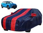 Auto Hub Car Body Cover Compatible with Urban Cruiser Hyryder with Mirror Pockets, Water Resistant Car Cover, Navy-Red