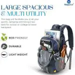 MEGASTAR Hammer Waterproof Travel Backpack Bag With Rain Cover Rucksack - 45 L (Blue, Grey)
