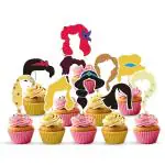 Zyozique Princess CupCake Topper,Princess Cup Cake Decorations,Princess Party Decorations Theme Birthday Party Suppliers, Girls Princess Party Favor