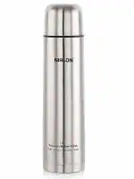NIRLON Bullet Vacuum Insulated Flask/Hot and Cold Water Bottle/Double Walled Stainless Steel Bottle for Travel, Home, Office, School, Silver, 1000ml