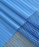 Hospital Partition Curtains, Clinic Curtains Size 8 Width x 7 Feet Height, Channel Curtains with Net Fabric Hole Design, 100% Polyester Cubicle Curtain 16 Rustfree Metal Eyelets and 16 Plastic Hook C-rings, Medical Blue, (96x84 Inches, Pack of 1)