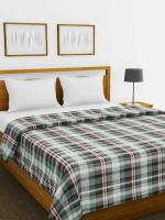 BIANCA victoria grey/red Cotton Winter Quilt-Comforter-1pc Double size checks(240 cm x 220 cm)