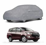 Oshotto/Recaro 100% Dust Proof, Water Resistant Grey Car Body Cover with Mirror Pocket Compatible with Toyota Innova