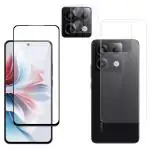 Vatsin EDGE to EDGE [Black] [9H] Tempered Glass & Back Screen Guard [Transparent] and Camera Lens Protector (Not Tempered Glass) combo For Redmi Note 13 Pro