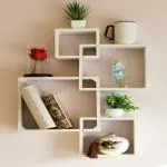 webshoppee Book Shelf for The Study Room (white)(Set of 4) for Keeping Books MDF (Medium Density Fiber) Wall Shelf (Number of Shelves - 4, White)