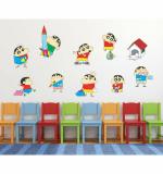 WOLPEP Multicolor Vinyl Shin Chan Funny Activities Wall Sticker