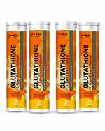 Vokin Biotech L-Glutathione 600mg With N-Acetyl-L-Cysteine 400mg & Vitamin C 40mg Helps for Glowing & Radiant Skin | Dark spots & Tan Removal 20 Effervescent Tablets (Pack of 4))