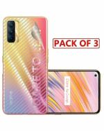 GADGETRONICS (Pack of 3) Realme V15 Transparent Carbon Fiber Scratch Resistant and Anti Fingerprint Back Screen Guard Sticker