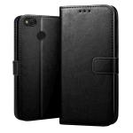 RJR Xiaomi Mi Redmi 4, Redmi 4X Flip Cover | Kick Stand | Shockproof | Dual Layer | Card Slot |Flip Flap Wallet Mobile Flip Case Cover for Xiaomi Mi Redmi 4, Redmi 4X-Black