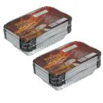 Freshee 50pcs Pack of 2 x 25 Each Aluminium Silver Foil Disposable Container 750ml Extra Strong with Lid for Kitchen Food Storage, Packing, Restaurant, Canteen, Parcel