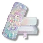 SAMVARDHAN Flowing Glitter & Stars with Double Compartment Pencil Box Case for Kids Boys and Girls (Mermaid)