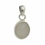 Shiv Ram Jyotish Kendra Moonstone Pendant 7ct. in 925 Sterling Silver Jewelry Round White Astrology Birth Gemstone For Men and Women,Certified Energized Moonstone,chandra mani