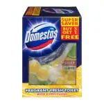 Domestos Power 5 Toilet Cleaner Rim Block With Fresh Lime Scent, Power Of 5 In 1 Limescale Prevention, Long-Lasting Fragrance, Rich Foam, Shine, And Hygiene, Protects Against Germs & Keeps Toilet Clean & Shiny After Every Flush, 55G (Pack Of 4)