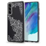 CYRILL by Spigen Cecile Back Cover Case Compatible For Samsung Galaxy S21 FE 5G (Thermoplastic Polyurethane and PC | White Mandala)