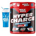 Wild Buck Wild Pre-X4 Hardcore Pre-Workout with Shaker, 170 g