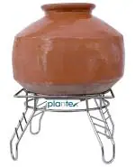 Plantex Sturdy Silver Stainless Steel Matka Stand (21.5 x 21.5 x 14.5 cm )