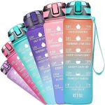 SAYKHUS HITANSH Non-breakable Silicone Water Bottle 1 Litres with Motivational Time Marker, Leakproof Durable BPA-free Non-Toxic Water Bottle for Office, Gym