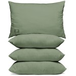 THE WOOD WHITE Microfiber Light Green Soft Pillows Pack of 4. 16 x 24 Inches