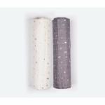 haus & kinder Cotton Muslin Swaddle Wrap for New Born, Glitter (Pack of 2)