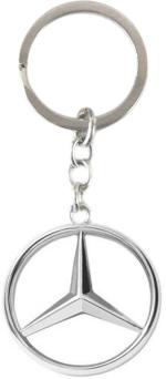 Blue Aura Tech Fashion Silver Metal Mercedes Benz Car Logo Chrome Finish Key Ring Gift -Tf-608 Locking Key Chain