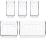 INKULTURE Drawer Organizer Storage Bins With Various Size for Kitchen, Office, Bathroom, Vanity Makeup Organiser | Set of 05 Pcs | Clear, Acrylic