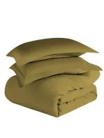 Divine Casa Microfiber Polyester Olive Green Solid Double Duvet Cover With 2 Pillowcover (254 X 230 cm) DCSF1507F
