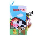 Baby Moo Farm Tail Early Children Sensory Development Interactive 3D Cloth Book With Rustle Paper - Multicolour
