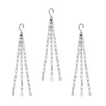 Fulora Metal Hanging Chain with Hook (Black 18 inch 3 Arms, set of 3) for hanging Pots