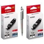 CANON PGI 750 XL Black Twin Ink Cartridge (PACK OF 2) with 3in1 Multi-Function Creative Mobile Phone Stand